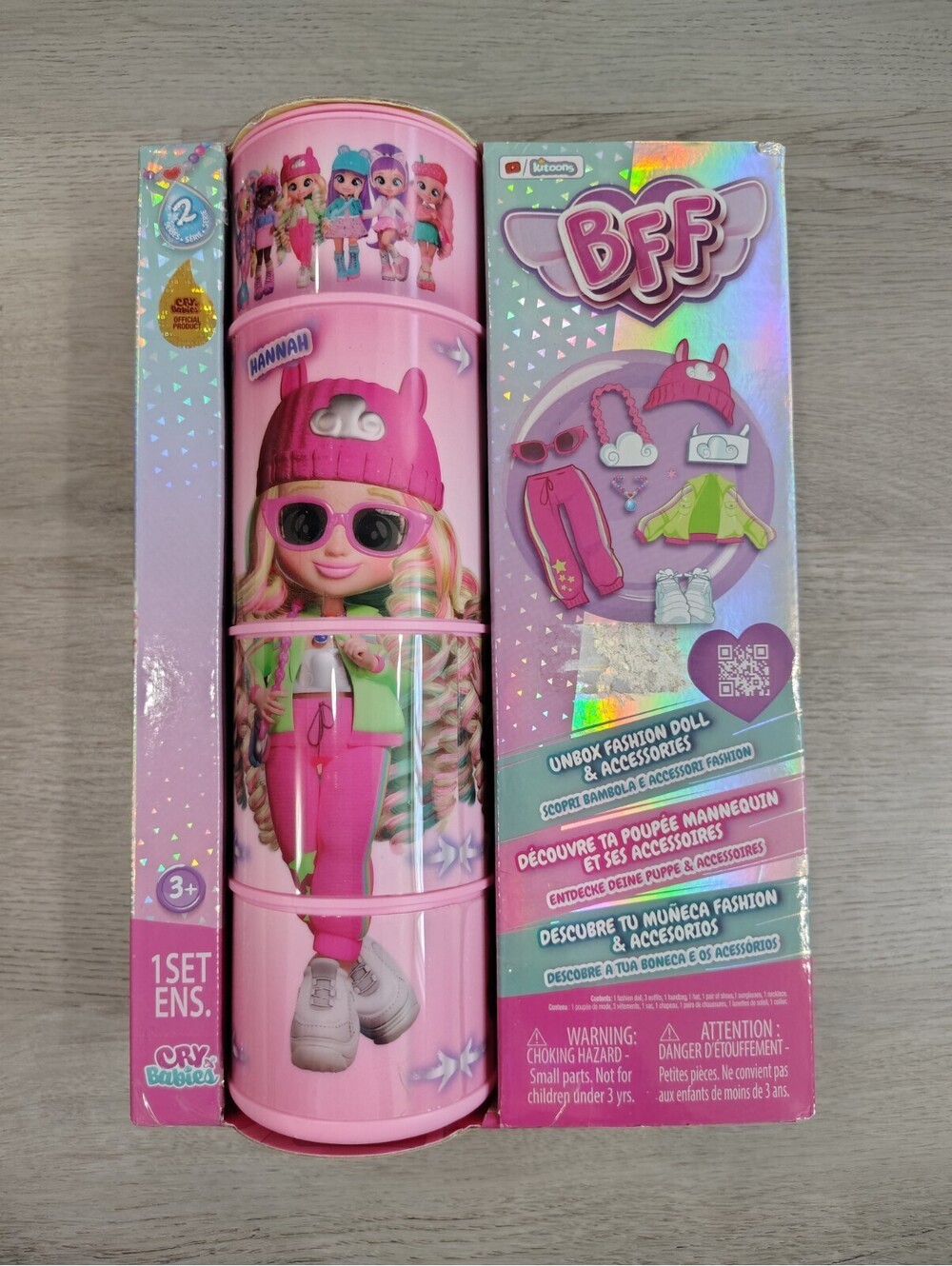 New! Cry Babies BFF Hannah Doll And Accessories By Kitoons Series 2